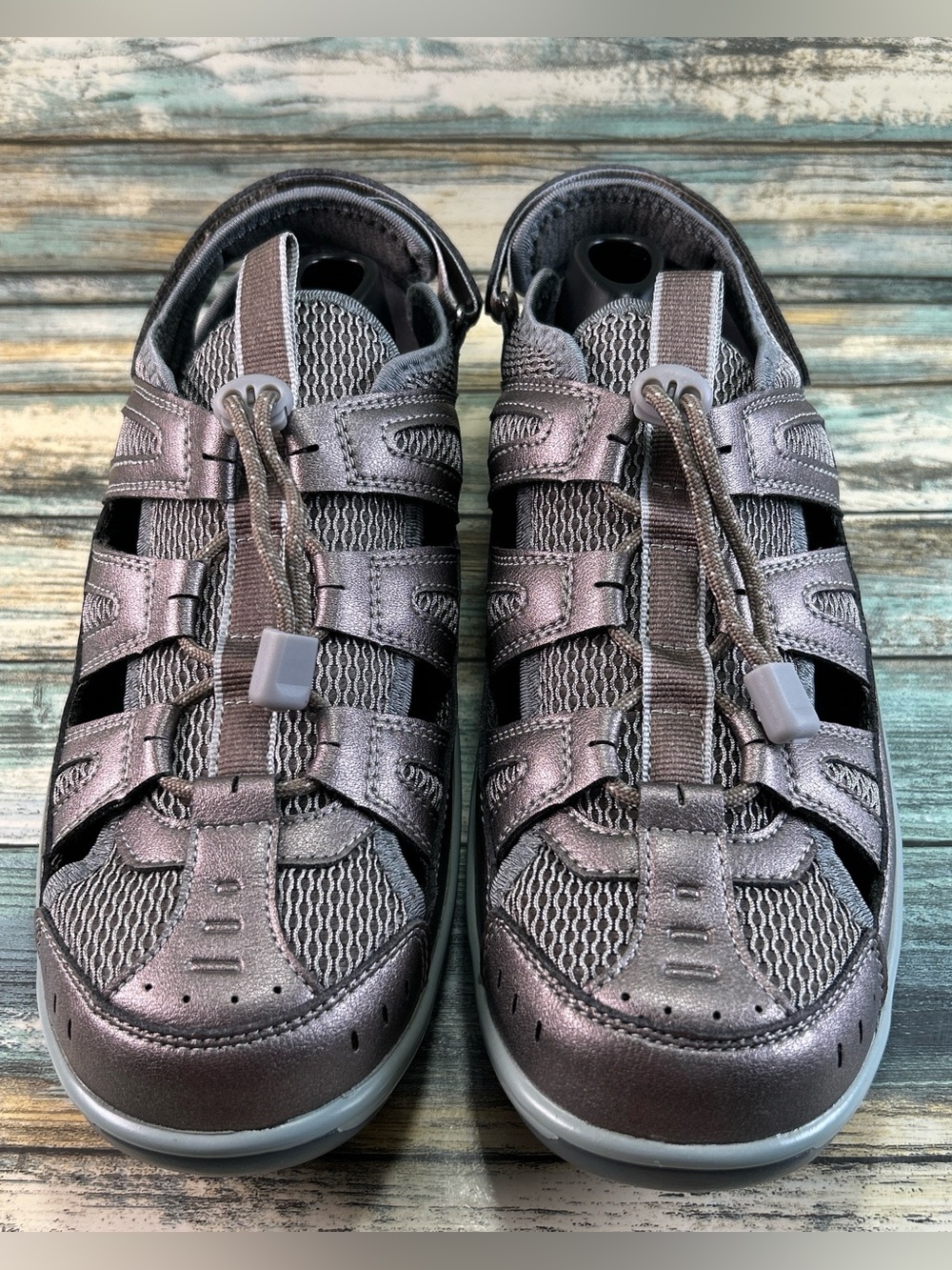 ORTHOFEET Verona Fisherman Sandals Size 10.5B Casual Comfort Walking Pewter